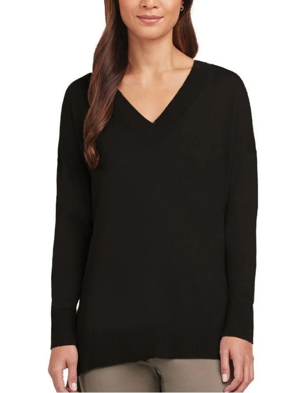 Matty M 3/4 Dolman Sleeve VNeck Sweater